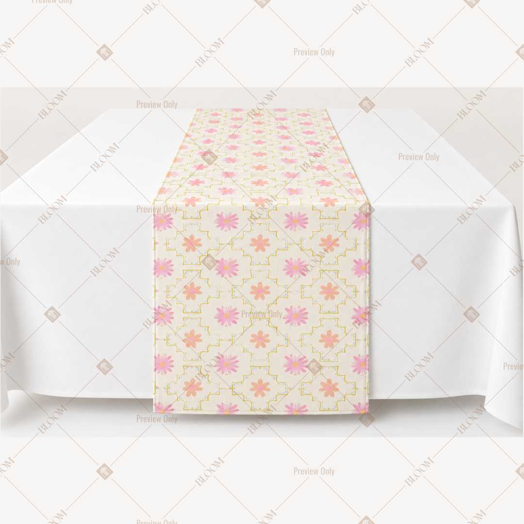 Peach Mini Floral Table Runner Pack Of 12