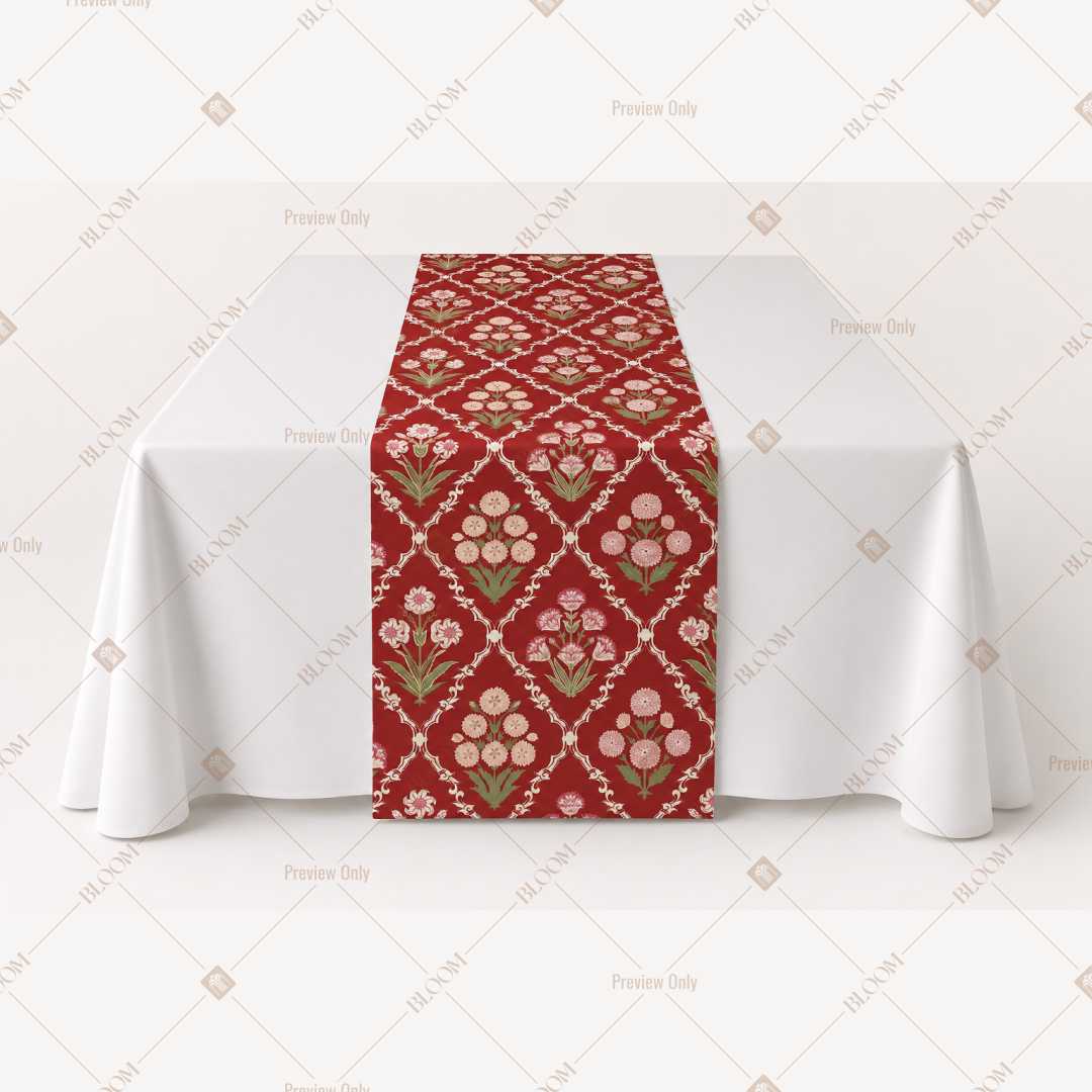 Burgundy Diamond Trellis Table Runner Pack Of 12