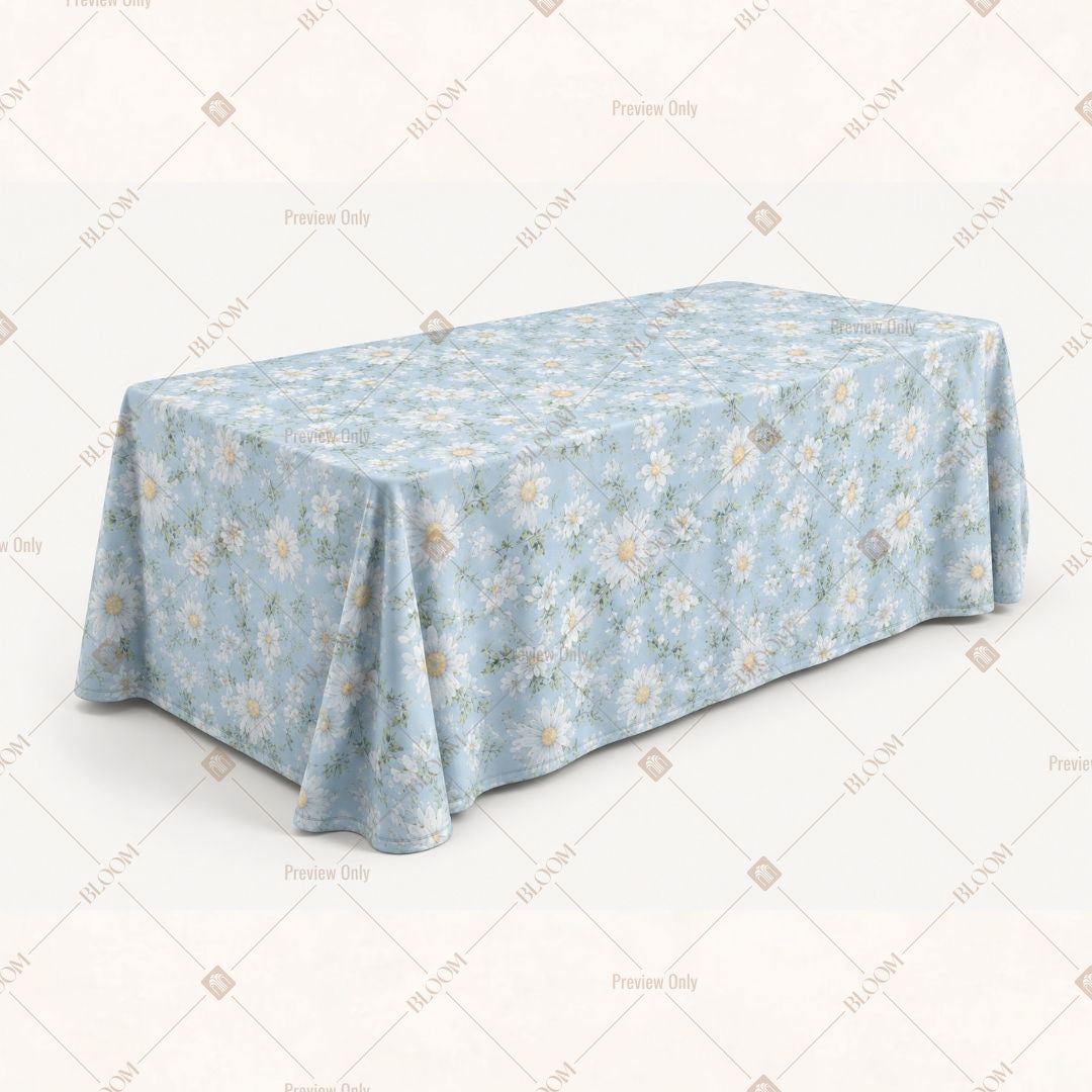 Sky Blue Floral Table Cover Pack Of 6