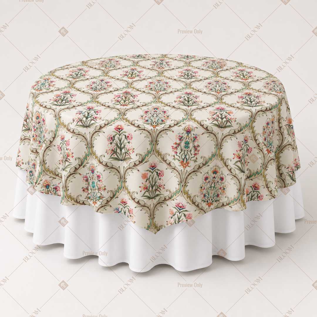 Traditional Geometric Floral Table Overlay Pack of 6