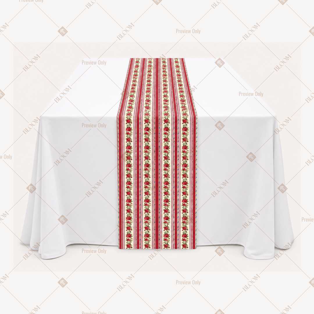 Red Folk Stripe Table Runner Pack Of 12
