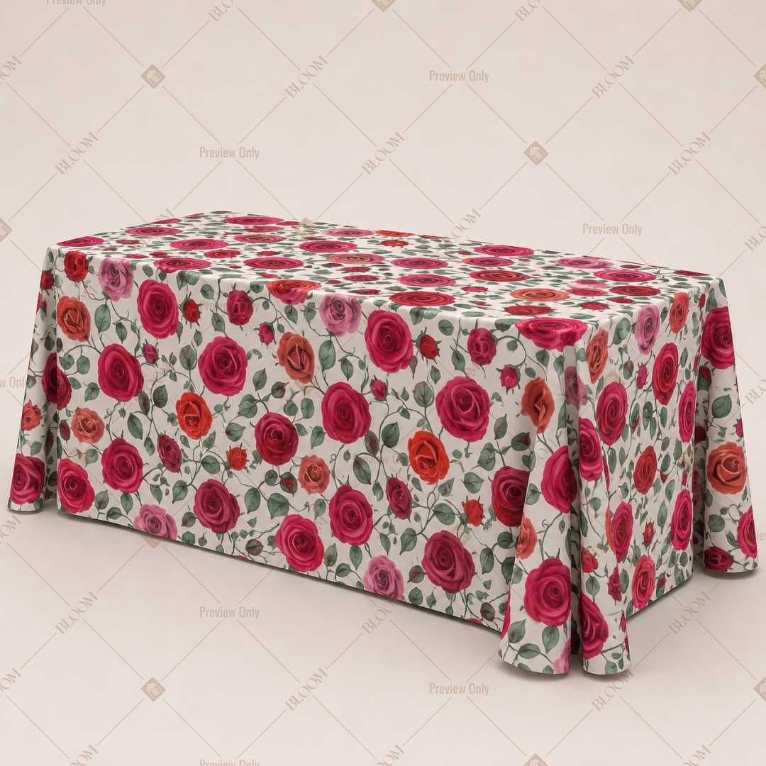 Red Rose Garden Table Cover Pack Of 6