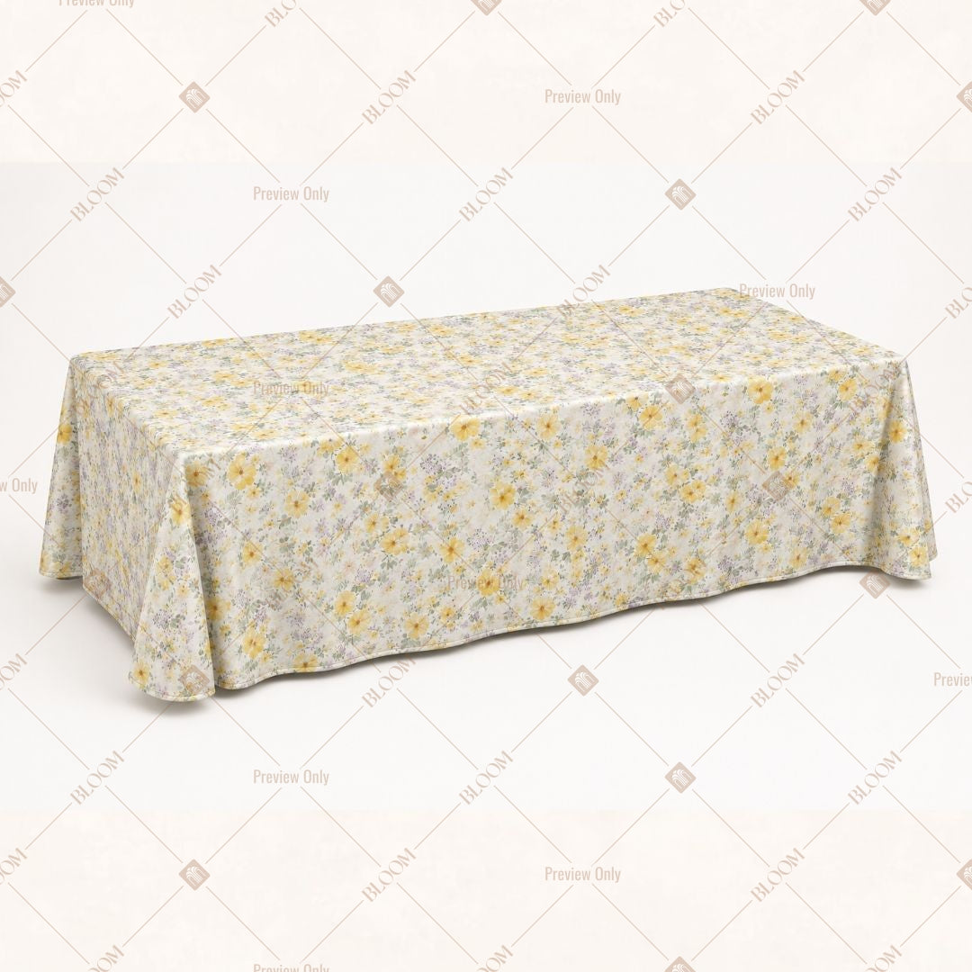 Yellow Floral Table Cover Pack Of 6