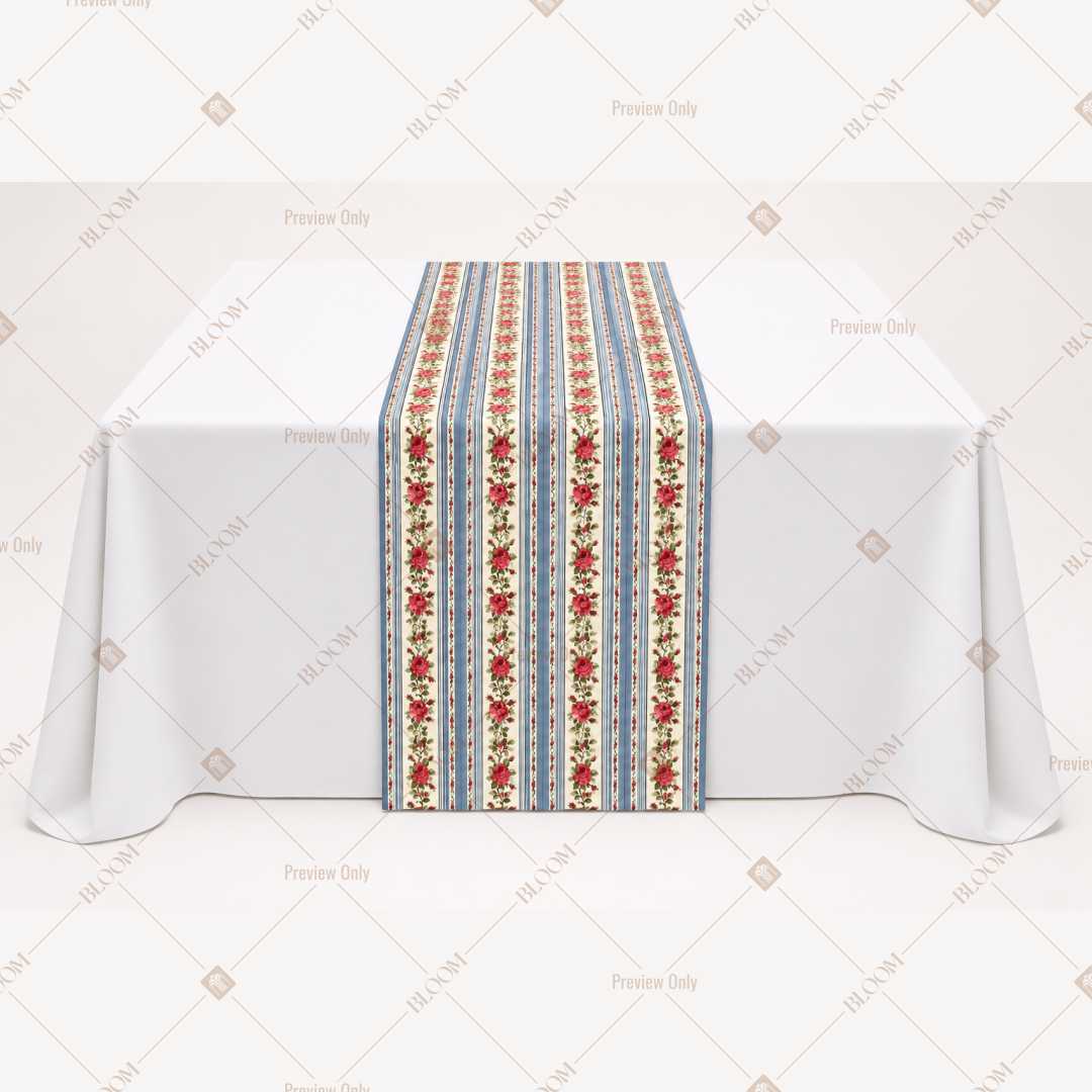 Blue Folk Stripe Table Runner Pack Of 12