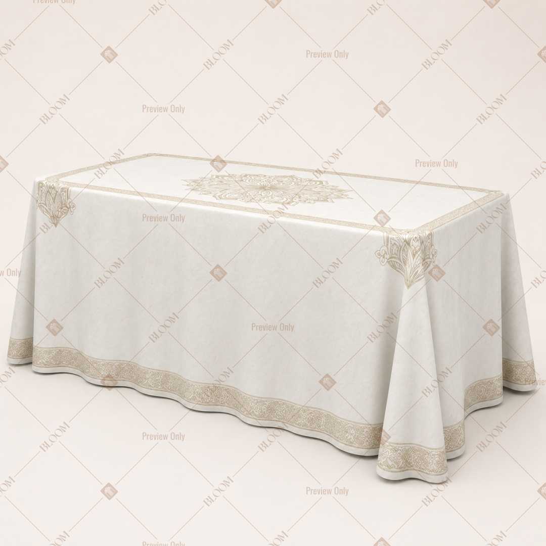 Ivory Gold Medallion Table Cover Pack Of 6
