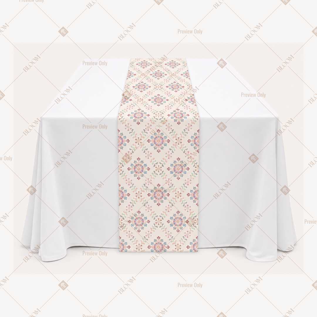 Ivory Diamond Trellis Table Runner Pack Of 12