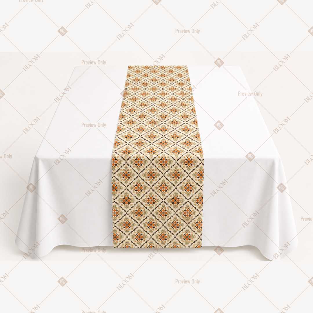 Mustard Floral Trellis Table Runner Pack Of 12