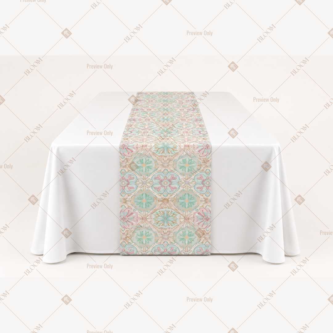 Aqua Mosaic Table Runner Pack Of 12
