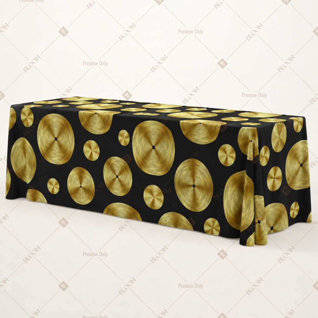 Black Gold Polka Dot Table Cover Pack Of 6