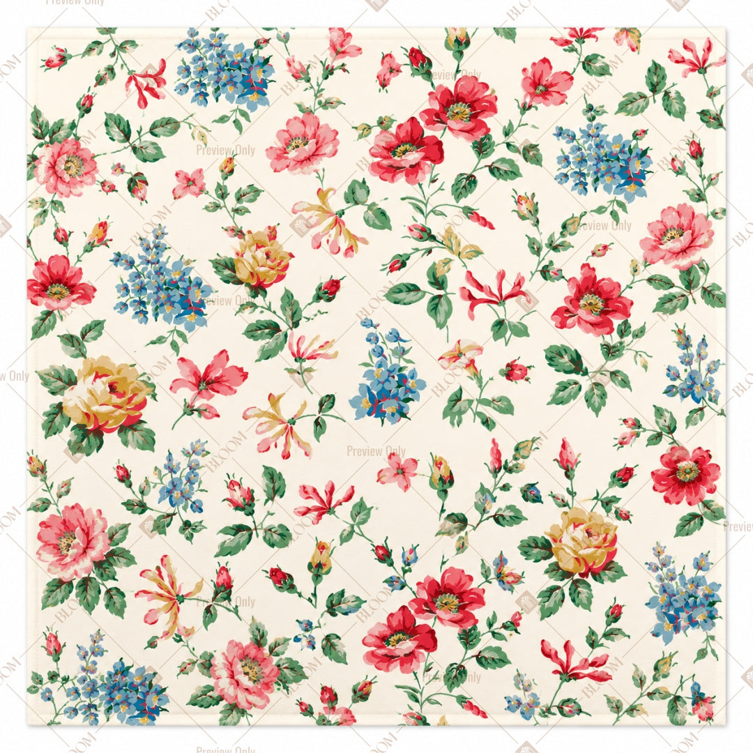 Vintage Rose Garden Pattern Design