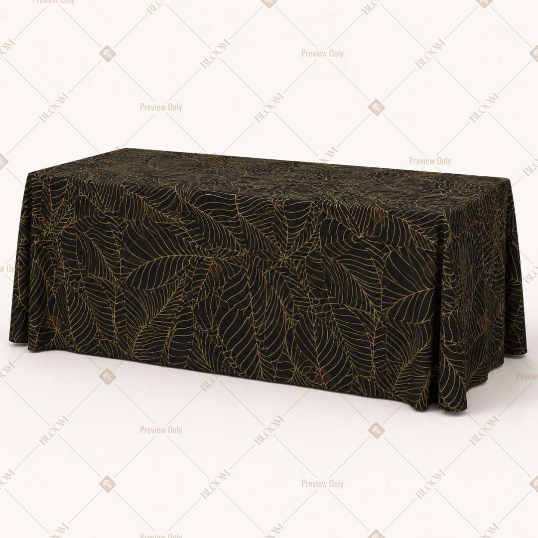 Black Gold Royal Trellis Table Cover Pack Of 6