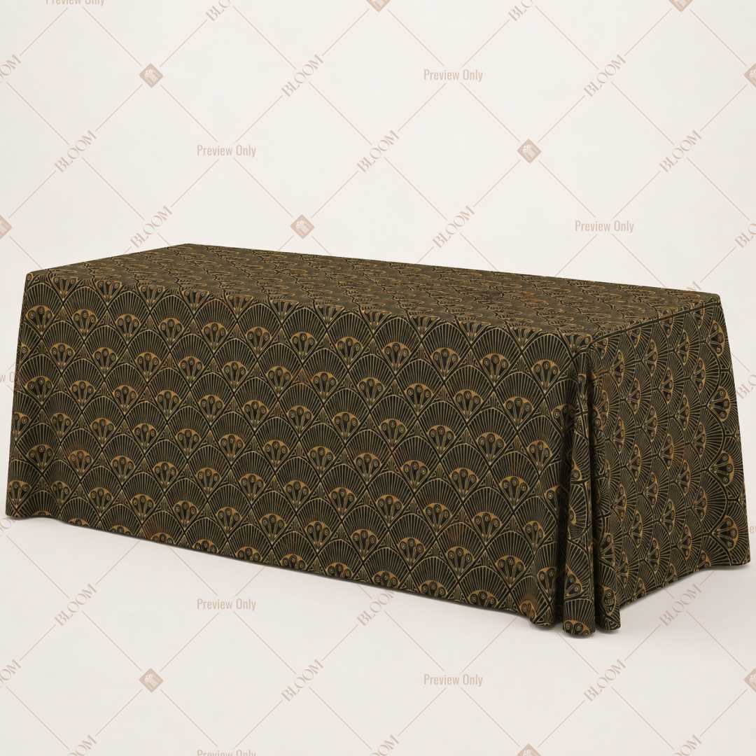 Black Gold Geometric Luxe Table Cover Pack Of 6