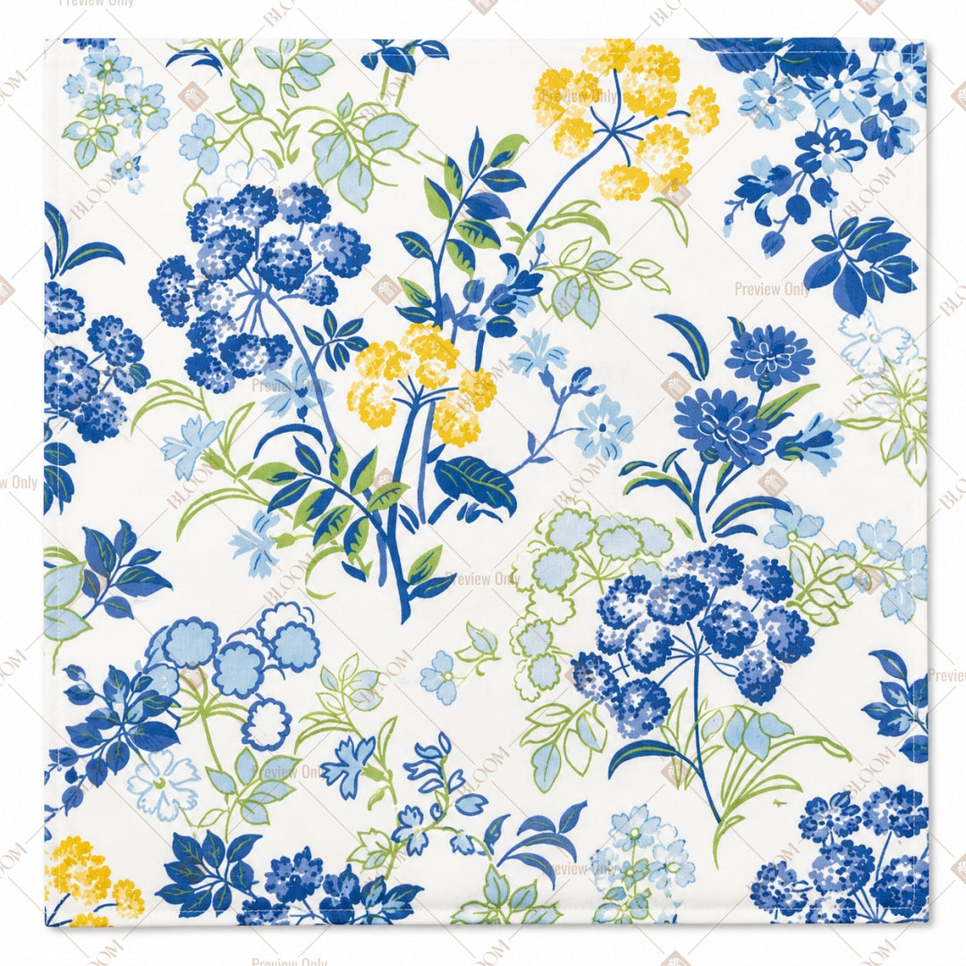 Blue Floral Chintz Pattern Design