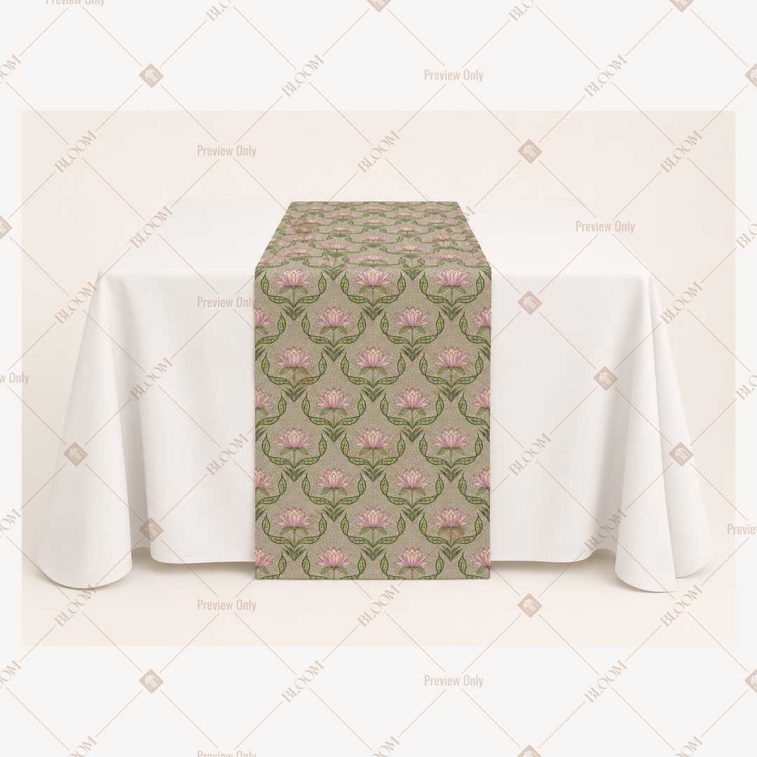 Sage Geometric Trellis Table Runner Pack Of 12