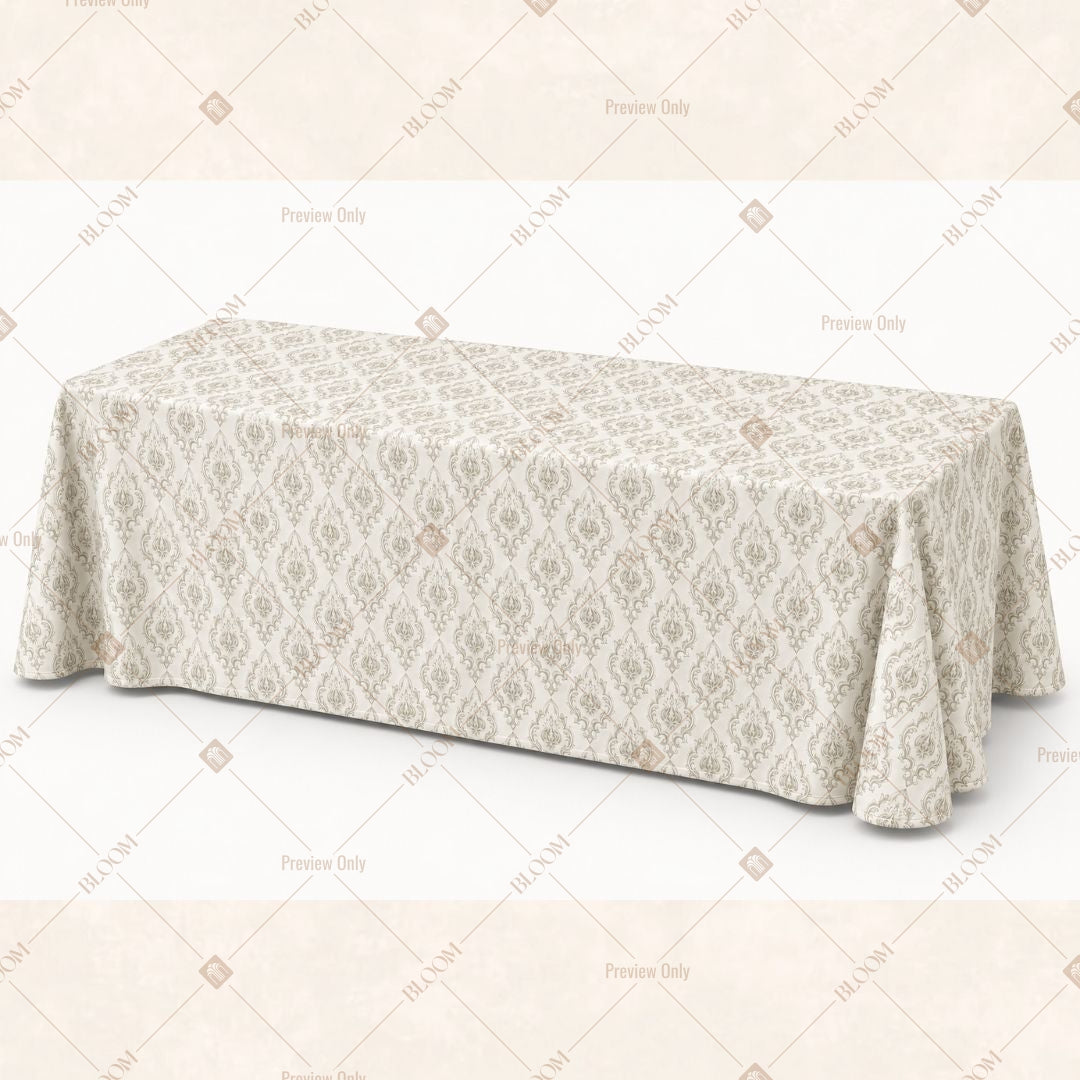 Ivory Damask Table Cover Pack Of 6