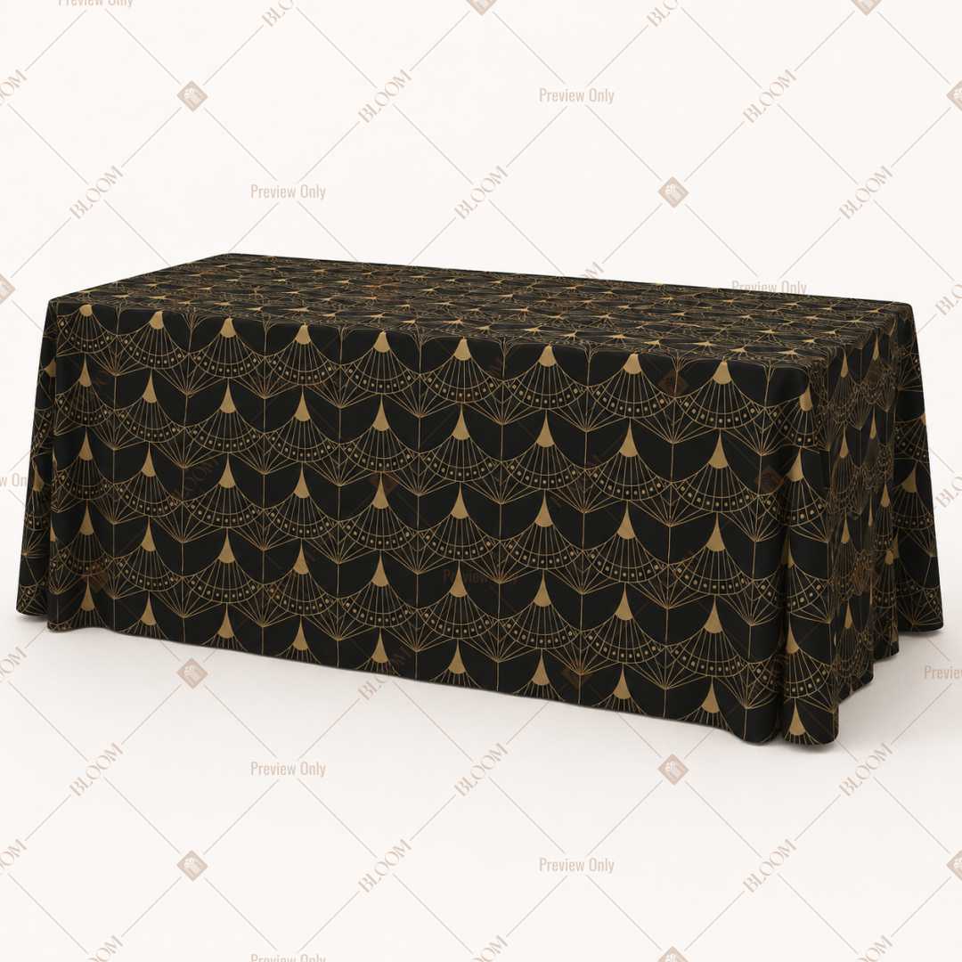 Black Gold Diamond Pattern Table Cover Pack Of 6