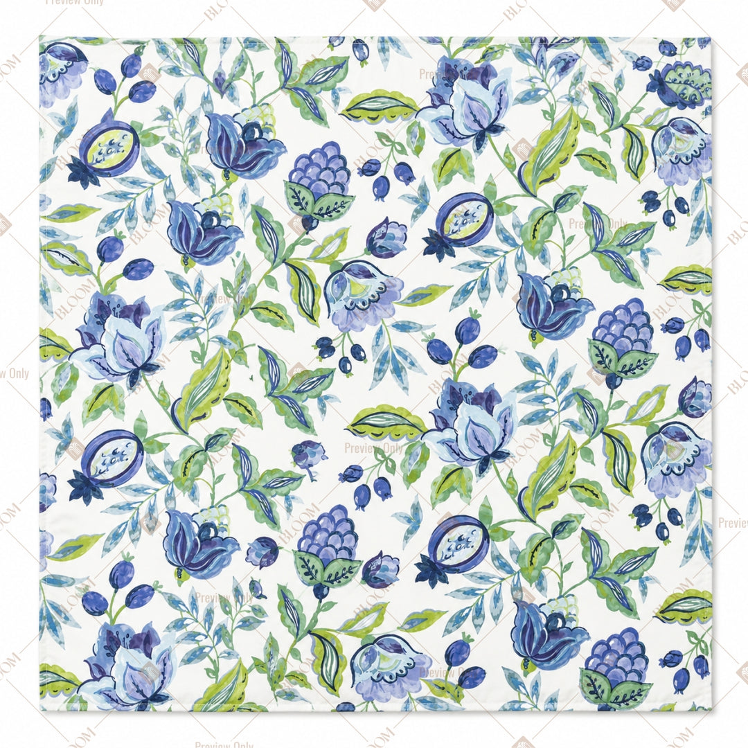 Blue Botanical Floral Pattern Design