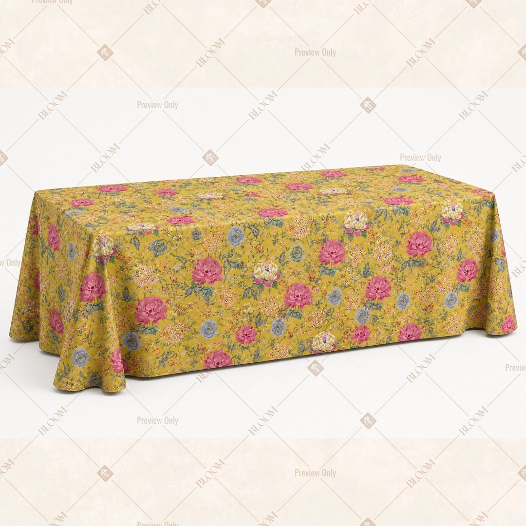 Mustard Floral Table Cover Pack Of 6