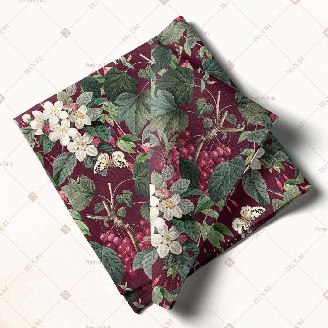 Dark Botanical Floral Napkin Pack of 20