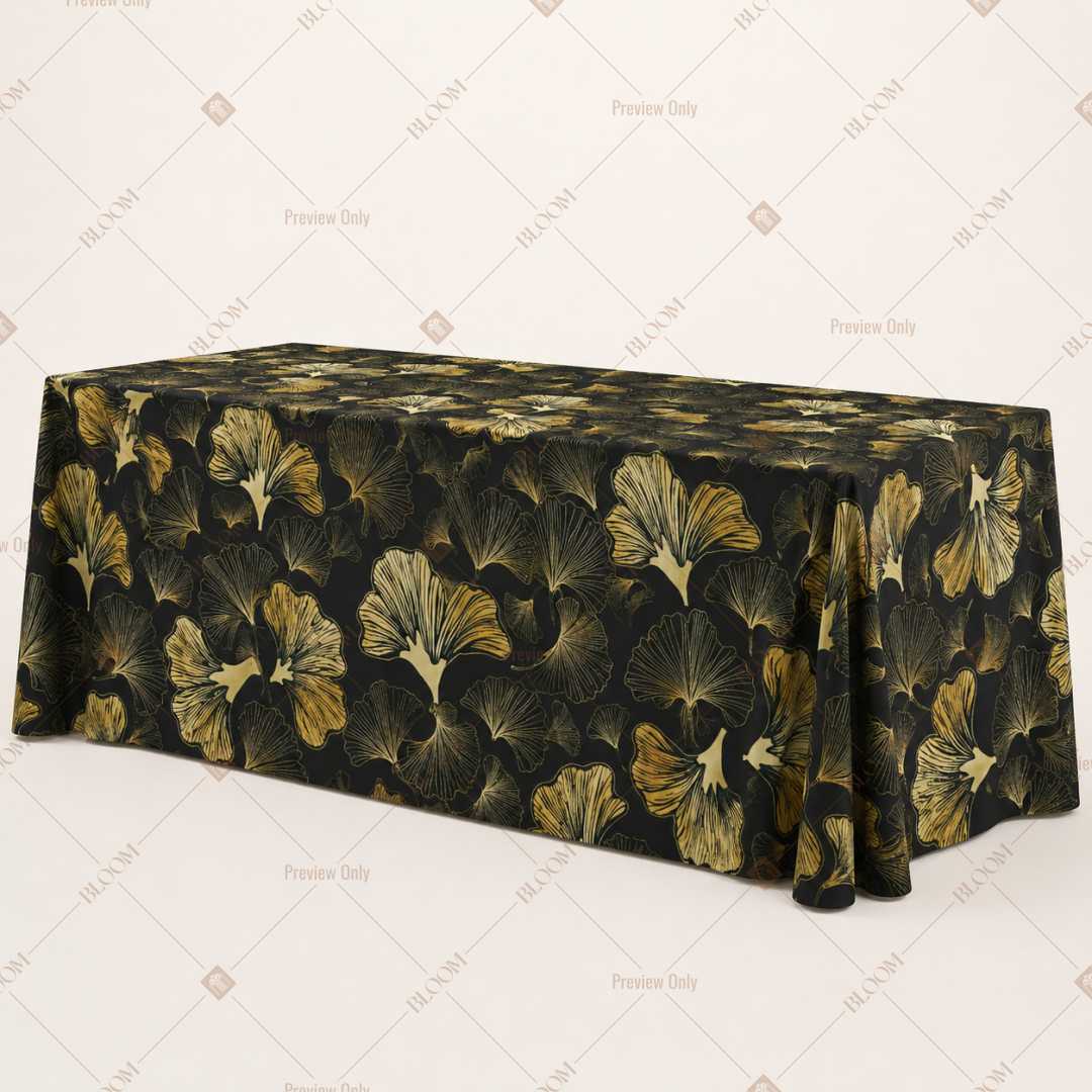 Black Gold Botanical Luxe Table Cover Pack Of 6