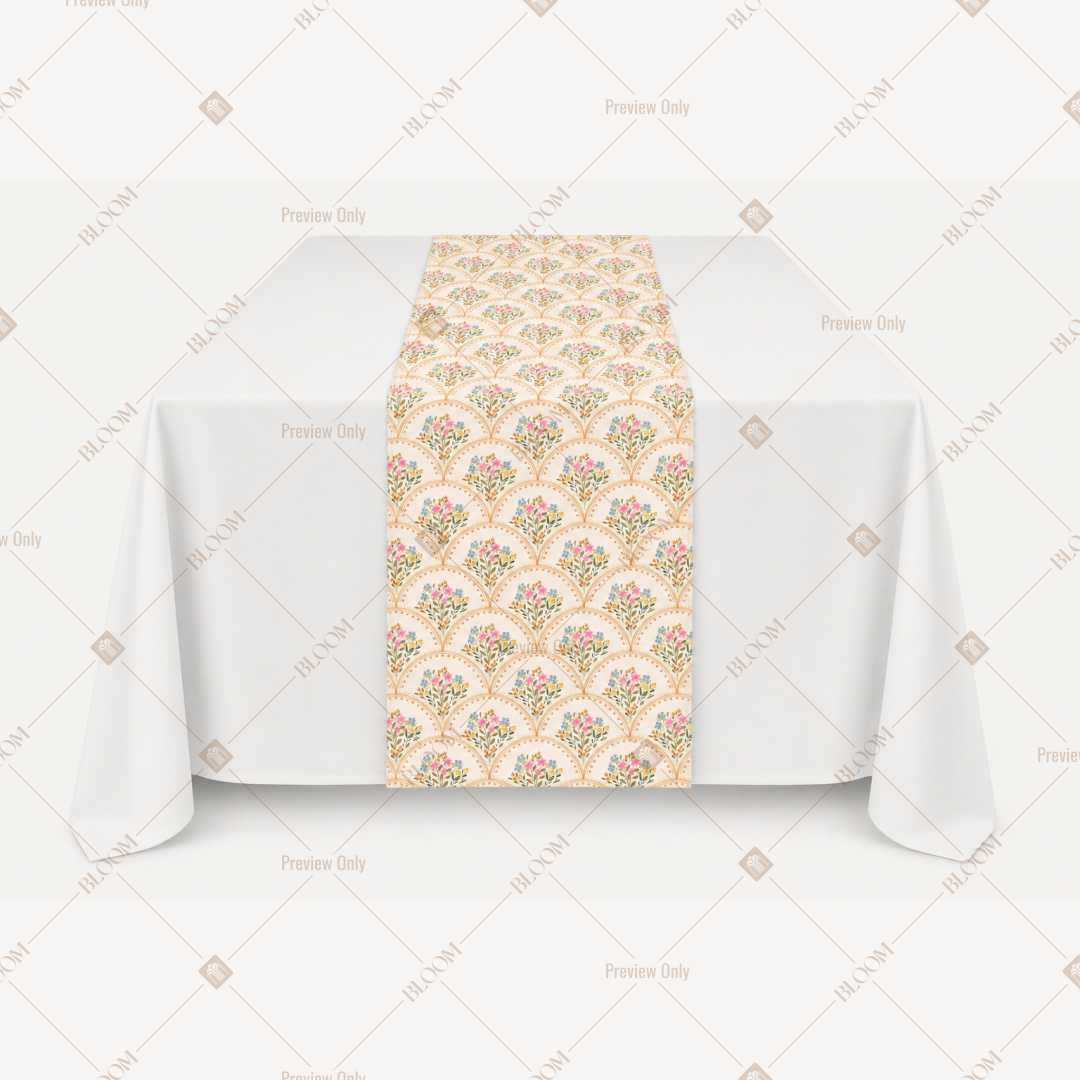 Gold Floral Medallion Table Runner Pack Of 12