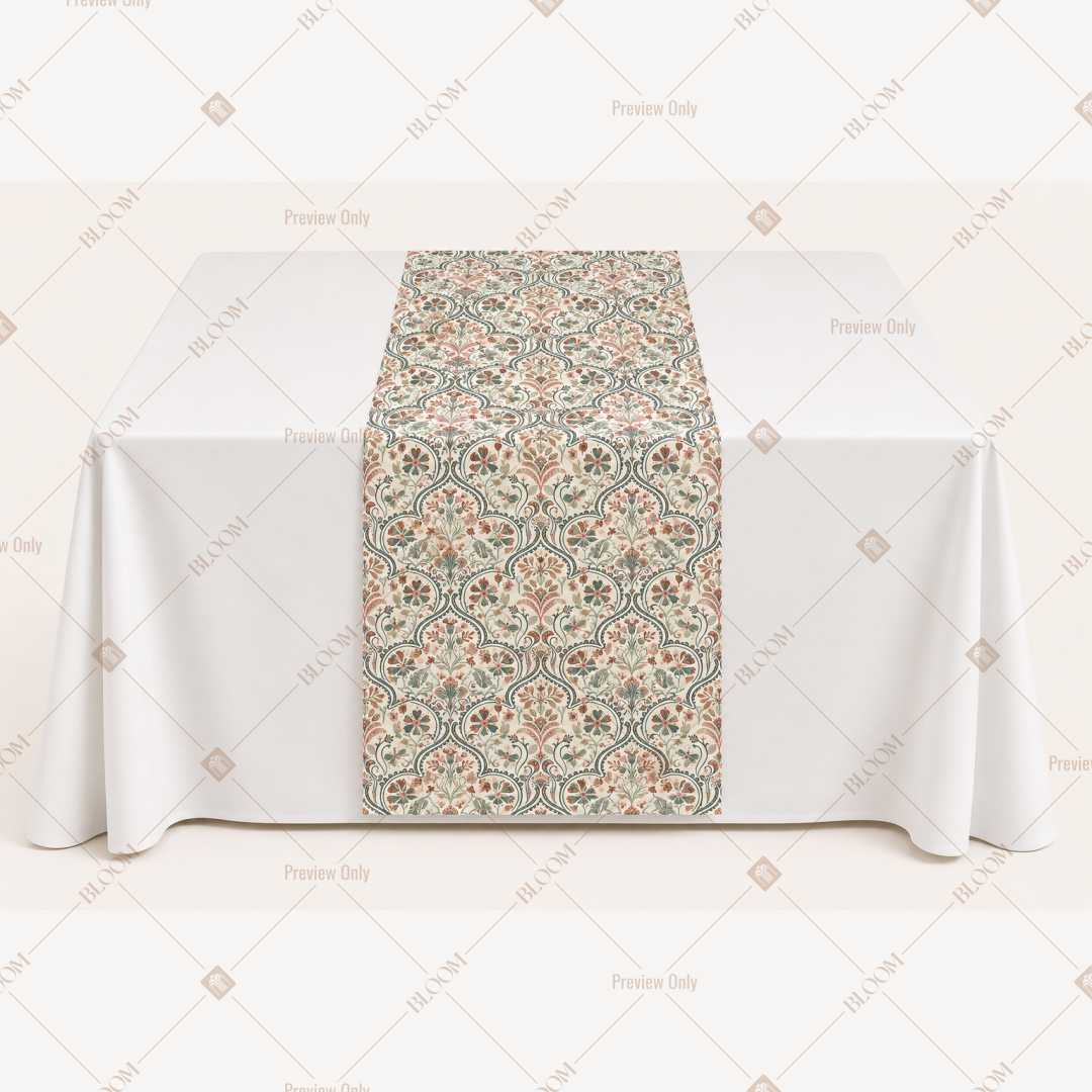 Beige Floral Trellis Table Runner Pack Of 12