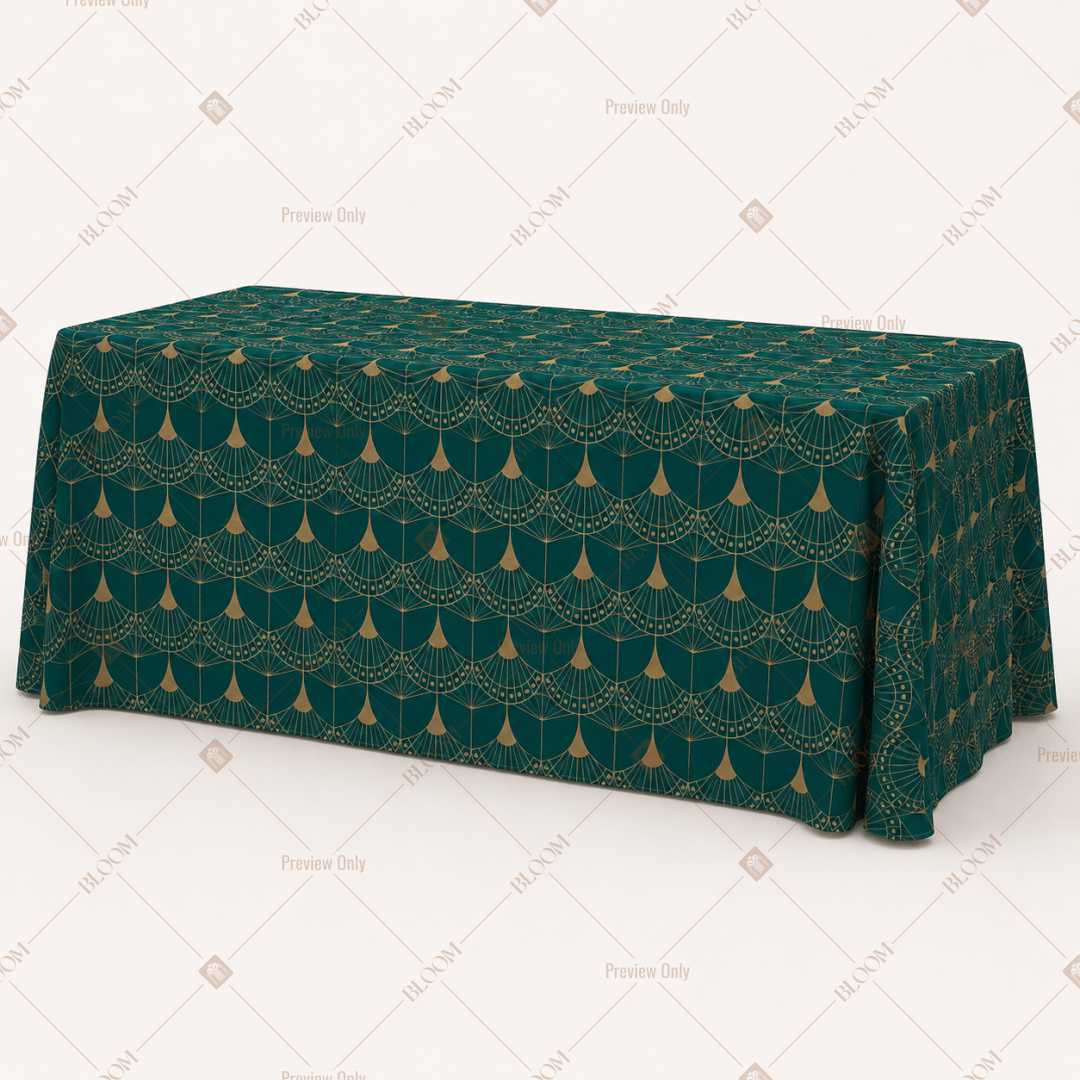 Emerald Gold Geometric Table Cover Pack Of 6