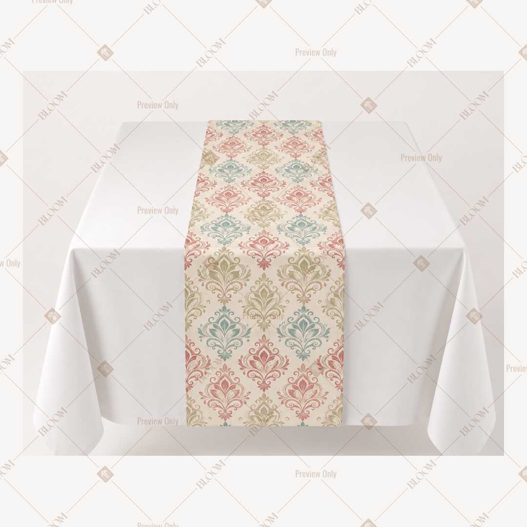 Peach Geometric Trellis Table Runner Pack Of 12