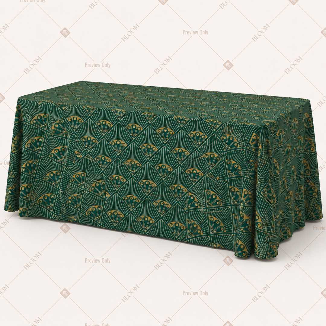 Emerald Geometric Luxe Table Cover Pack Of 6