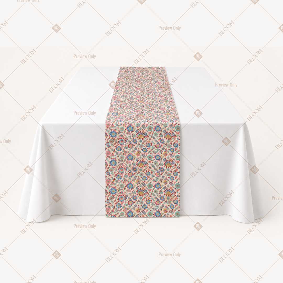 Dusty Rose Floral Trellis Table Runner Pack Of 12