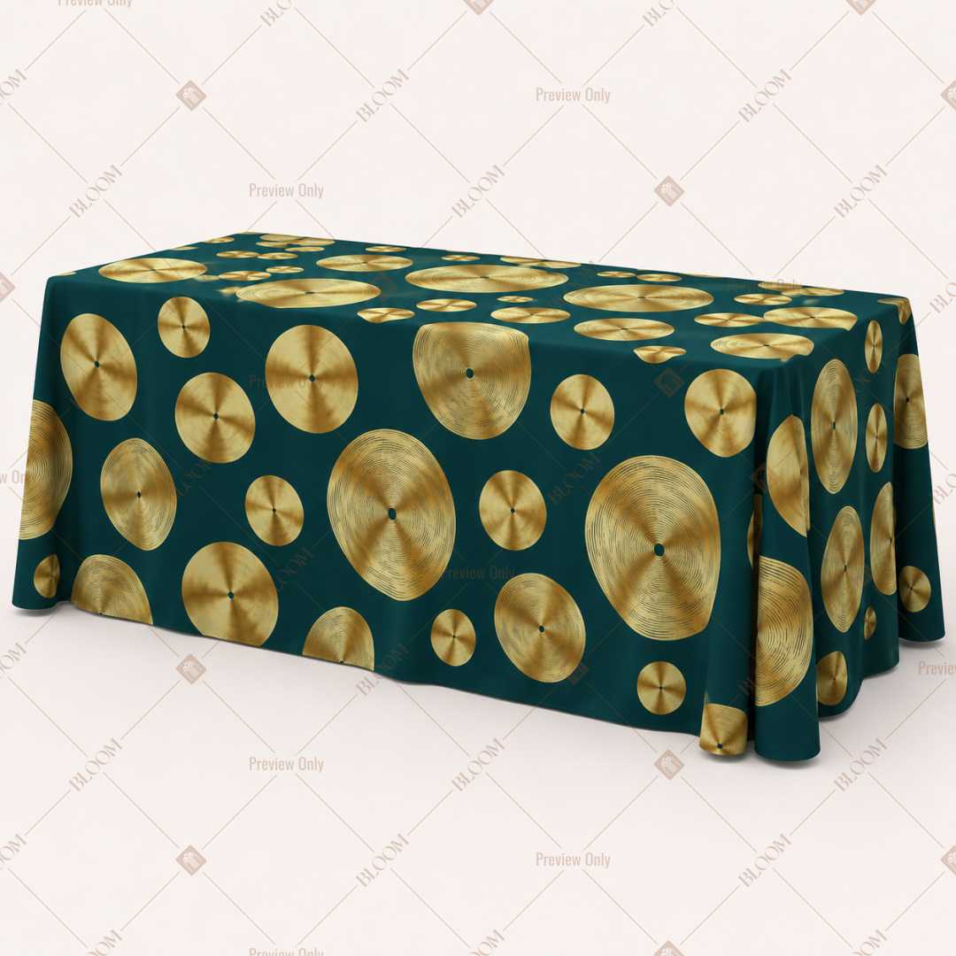 Emerald Gold Dot Table Cover Pack Of 6