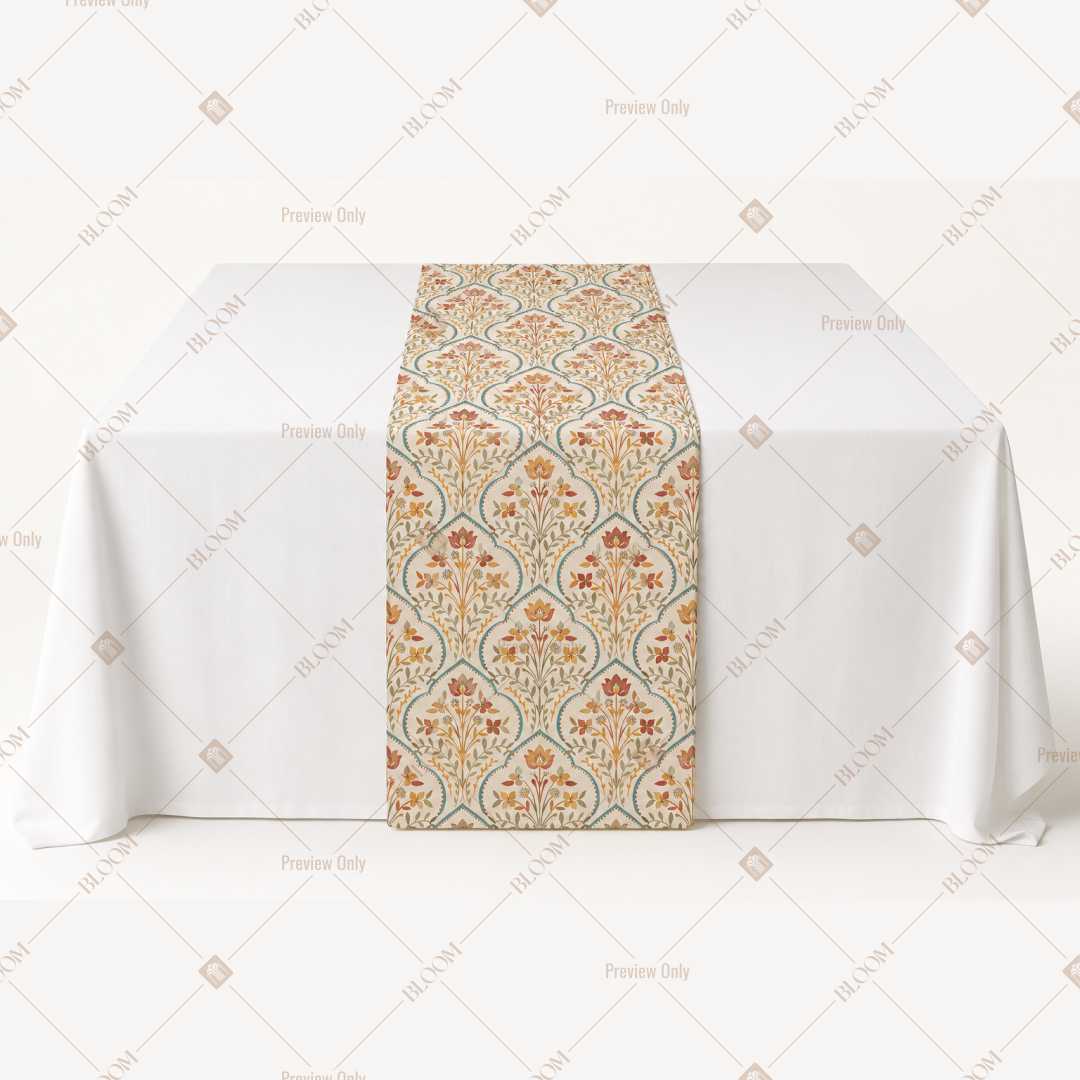 Beige Ornamental Trellis Table Runner Pack Of 12