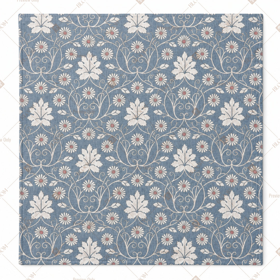 Blue Vintage Floral Pattern Design
