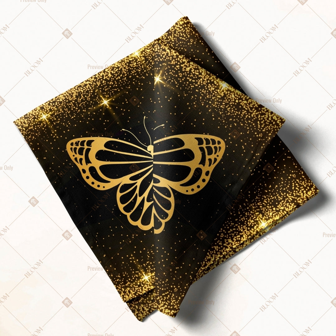Black Gold Butterfly Napkin Pack of 20