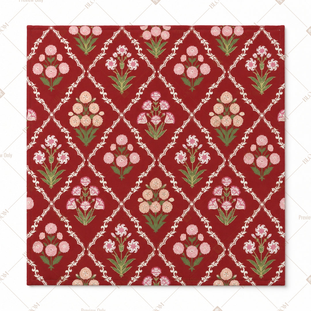 Red Folk Art Pattern Design