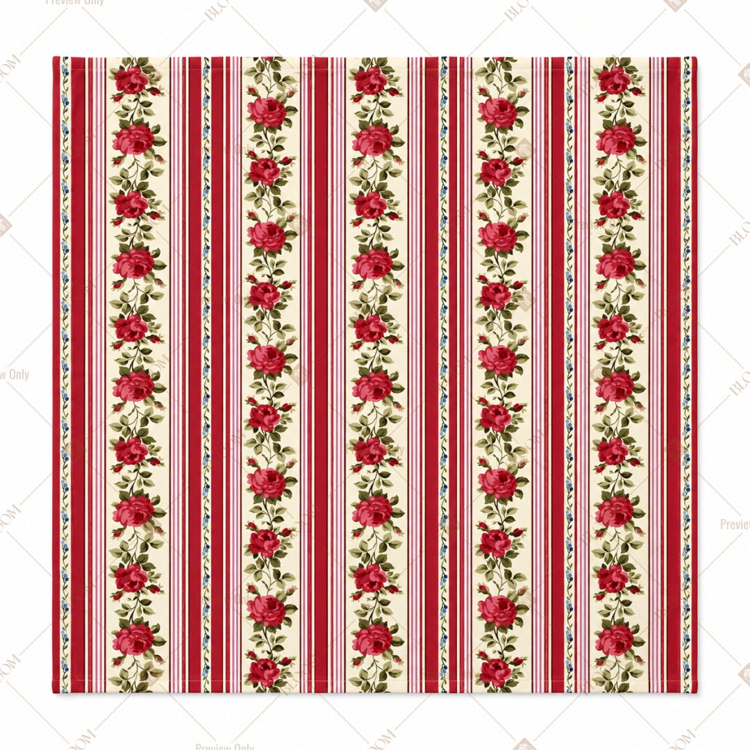 Red Stripe Floral Pattern Design