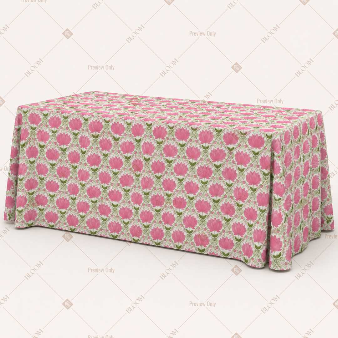 Pink Floral Trellis Table Cover Pack Of 6