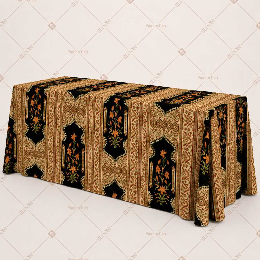 Black Gold Tribal Pattern Table Cover Pack Of 6