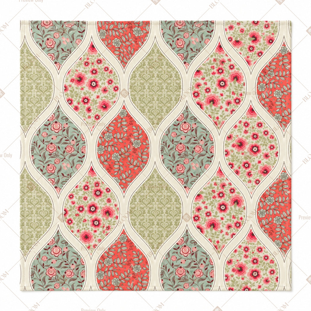 Pastel Damask Medallion Pattern Design