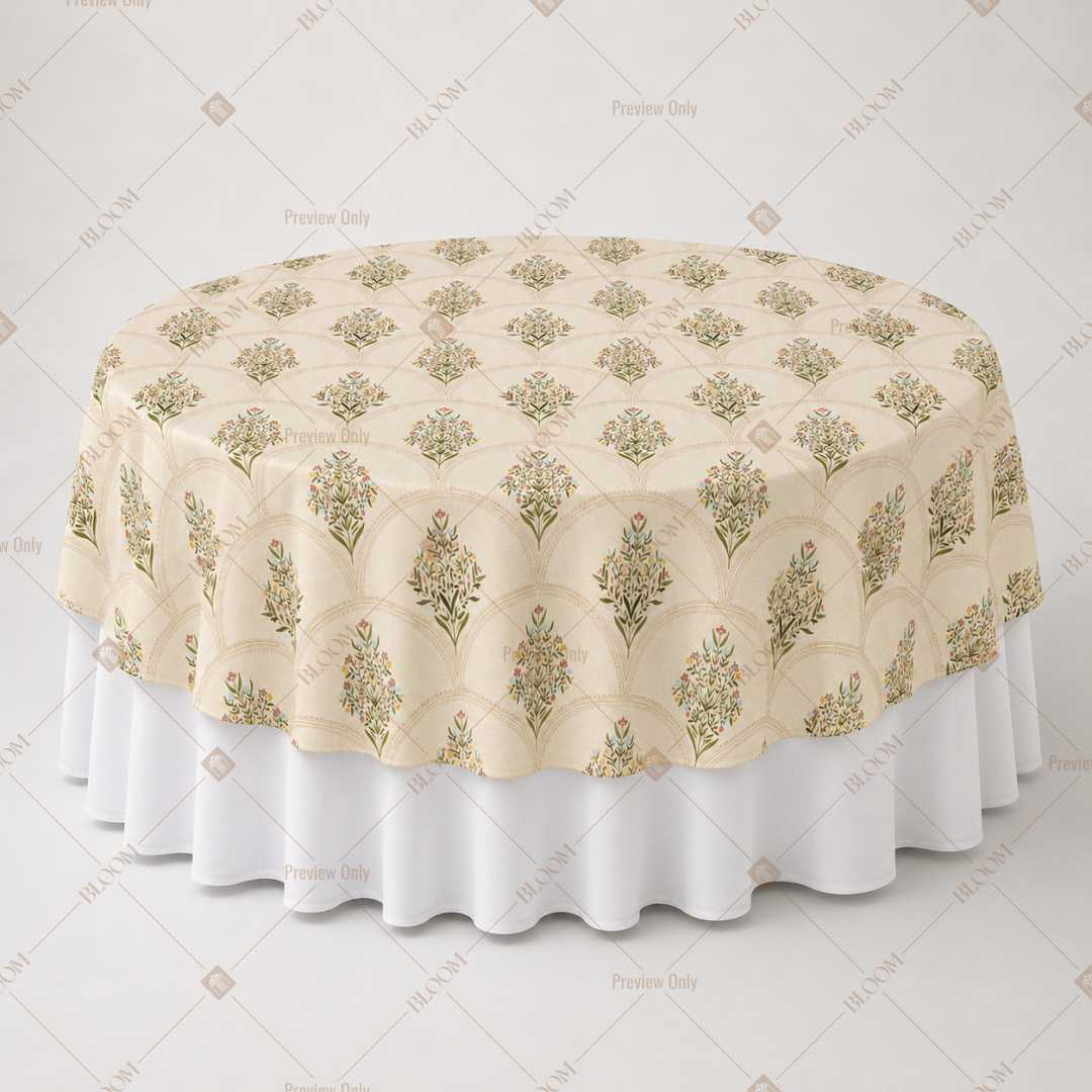 Beige Floral Trellis Table Overlay Pack of 6