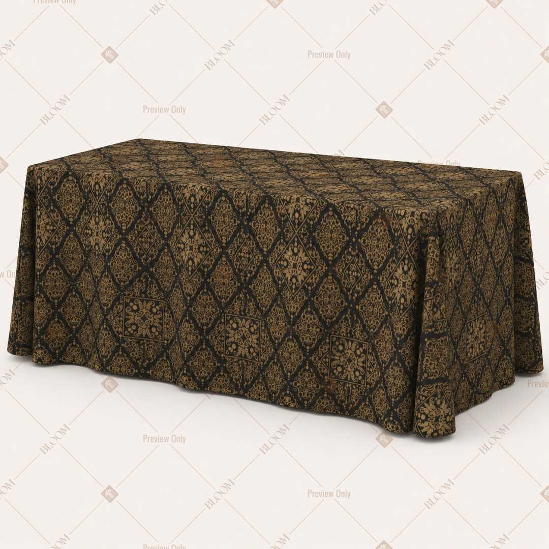 Black Gold Diamond Trellis Table Cover Pack Of 6
