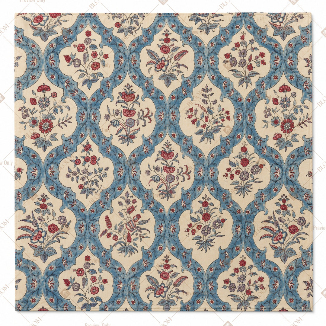 Blue Floral Medallion Pattern Design