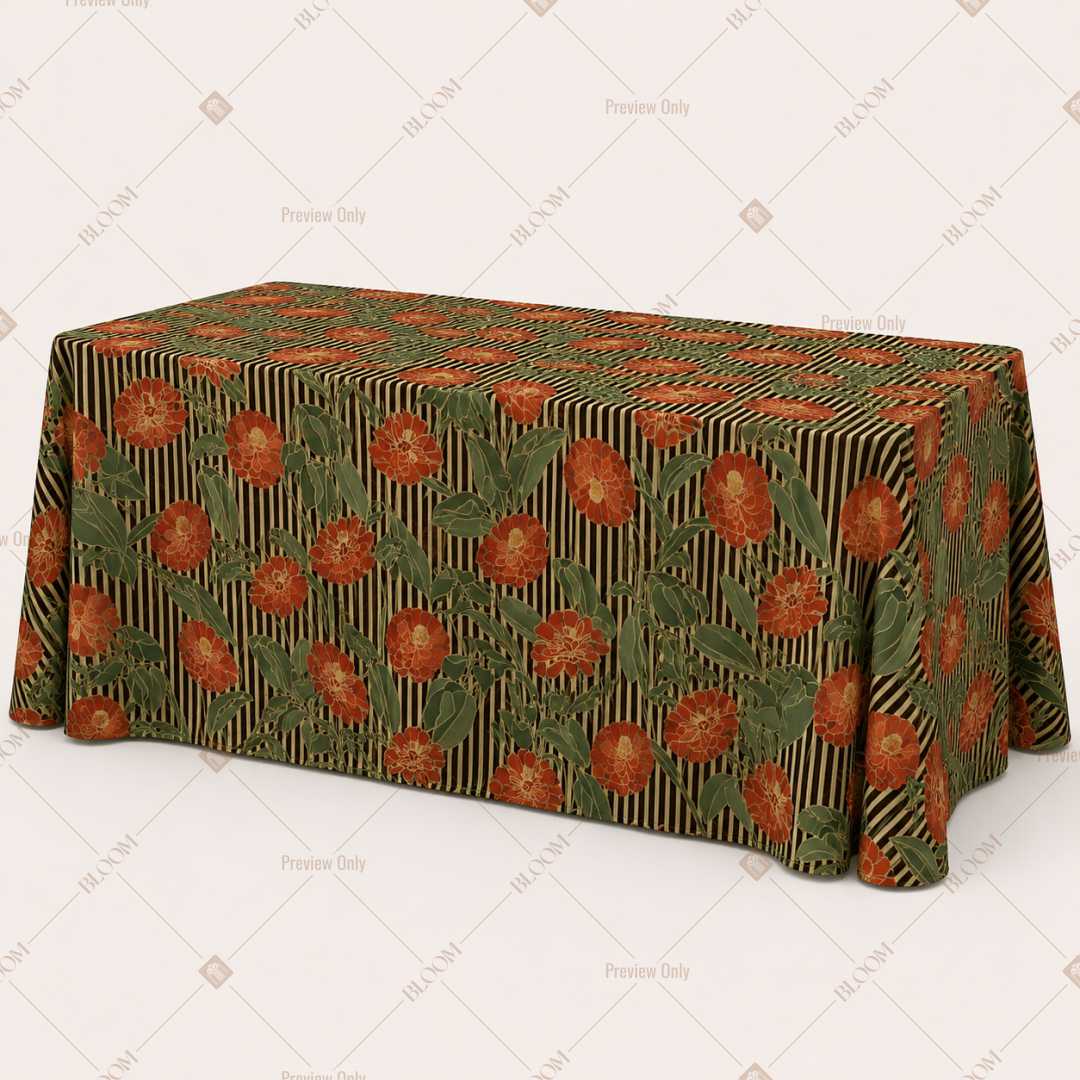 Terracotta Floral Medallion Table Cover Pack Of 6