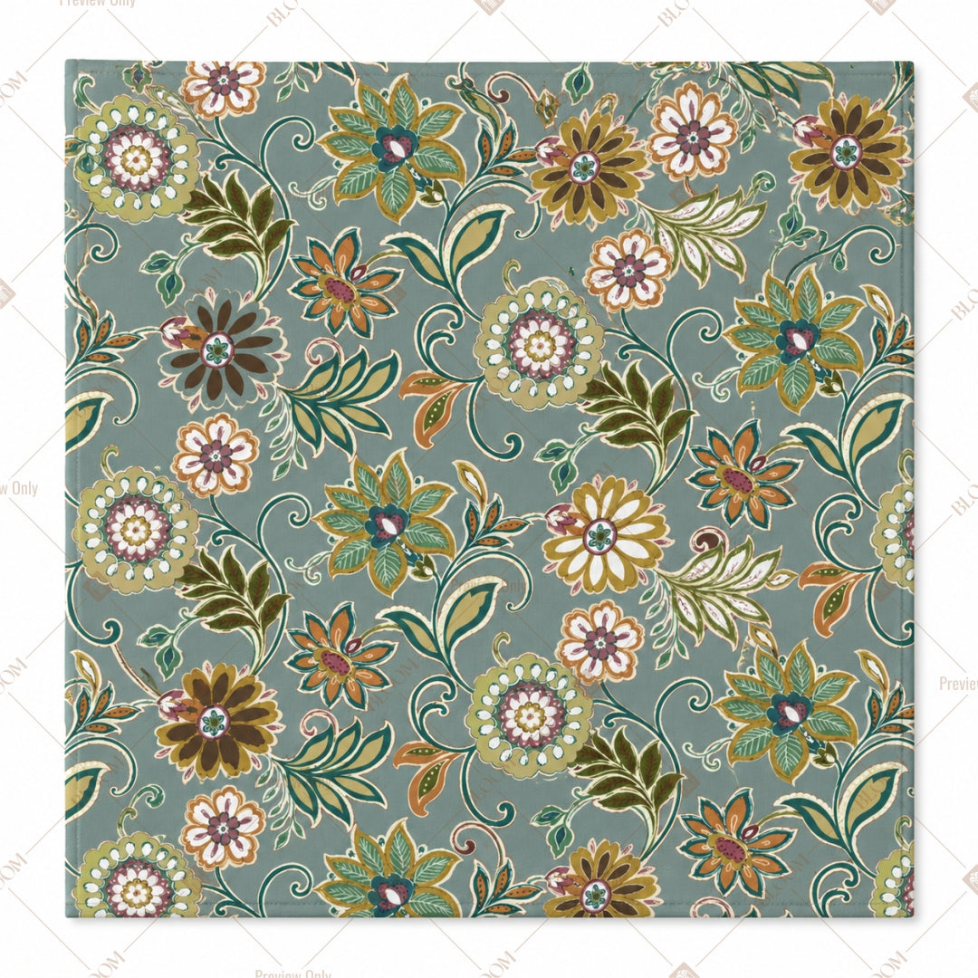 Blue Floral Arabesque Pattern Design