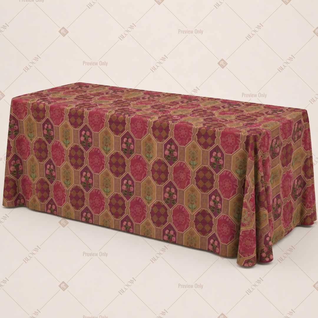 Pink Ornamental Medallion Table Cover Pack Of 6