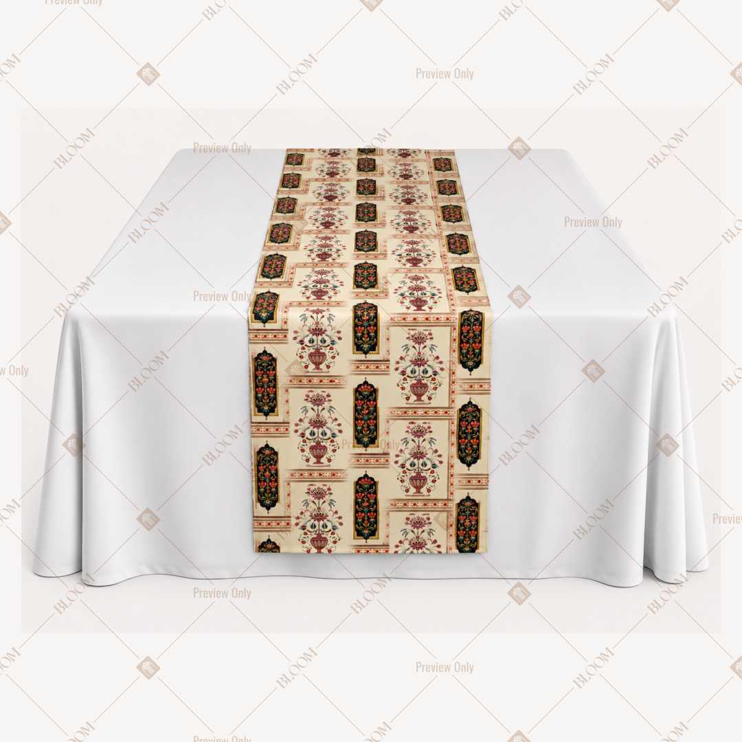 Beige Folk Stripe Table Runner Pack Of 12