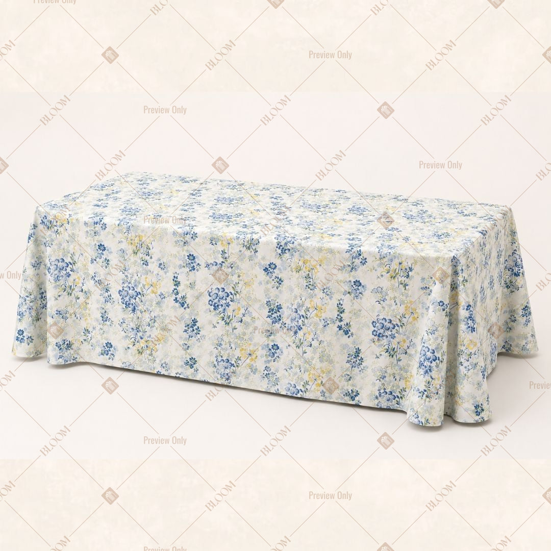 Blue Floral Sprig Table Cover Pack Of 6