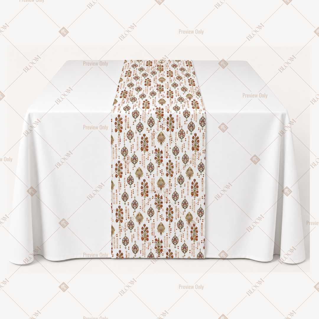 Ivory Floral Vine Table Runner Pack Of 12