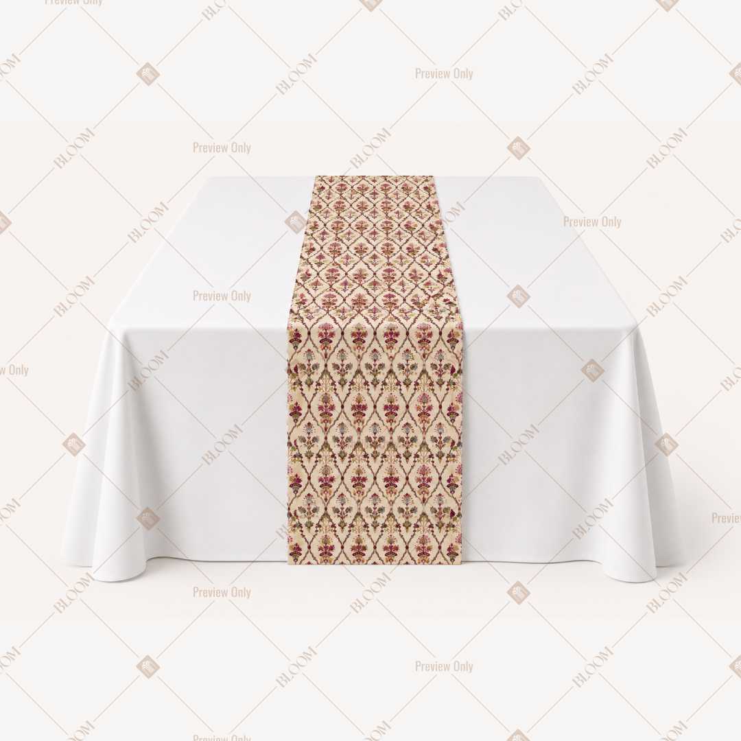 Terracotta Floral Stripe Table Runner Pack Of 12