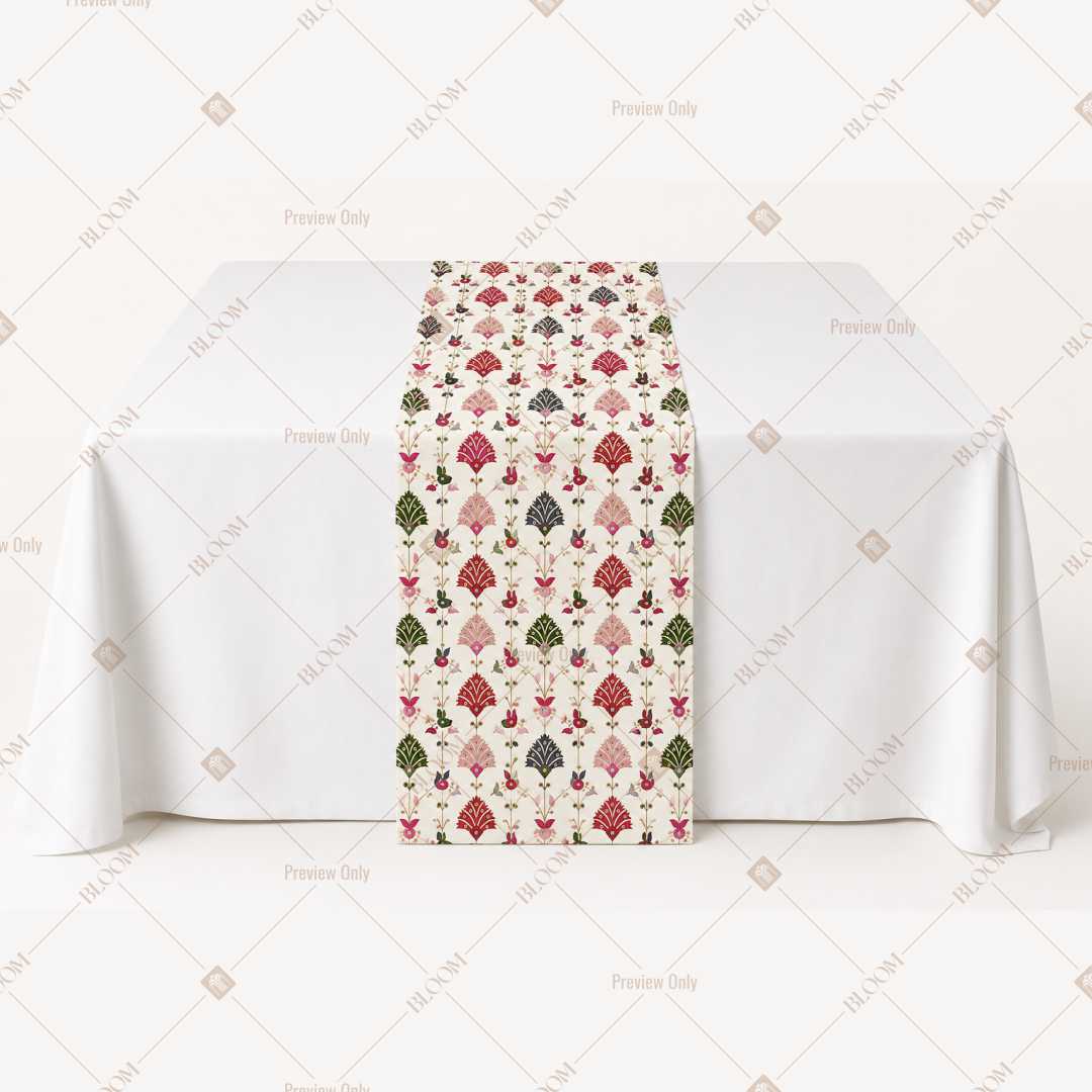 Red Floral Vine Table Runner Pack Of 12